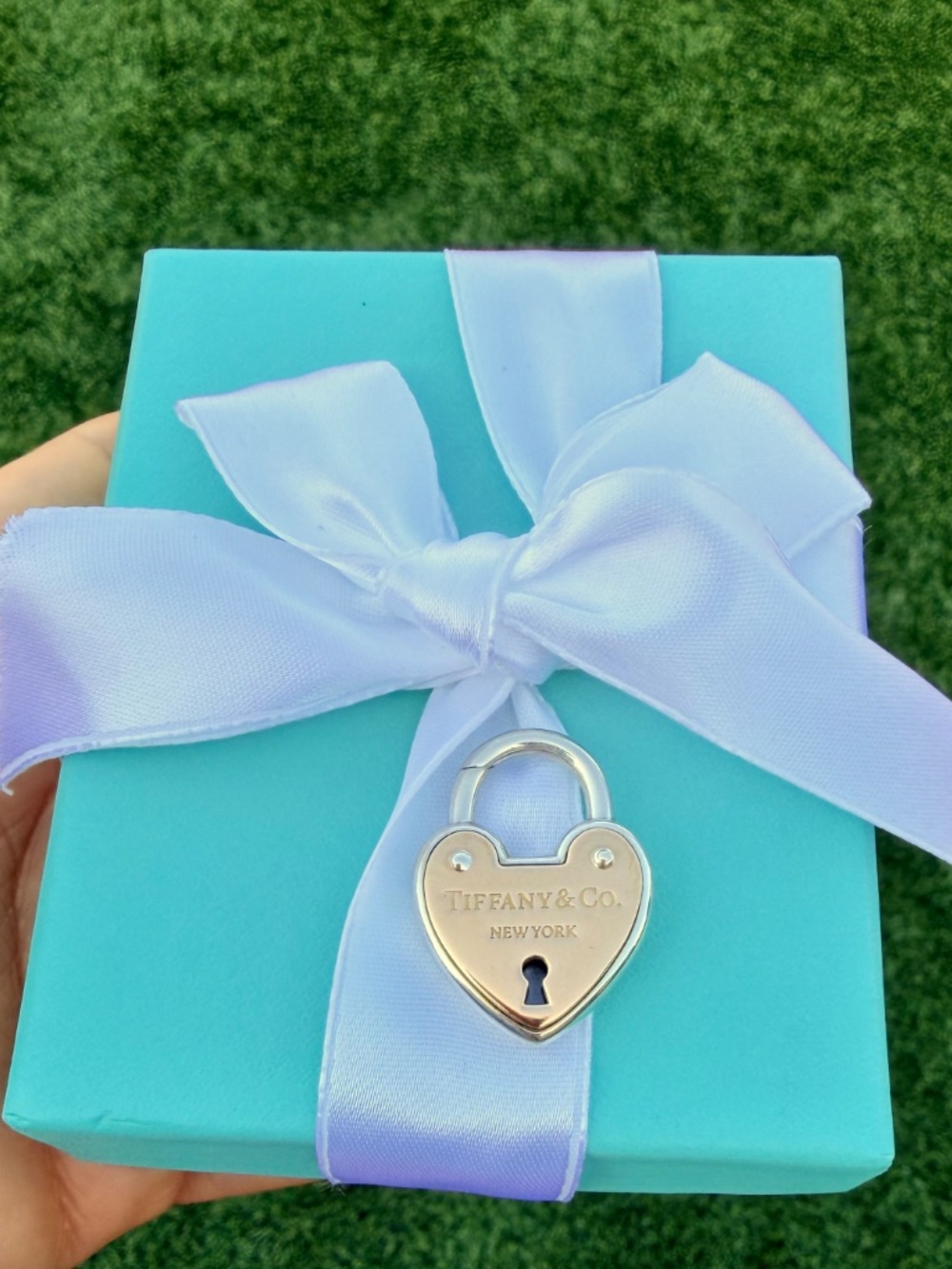 Rare and Retired Tiffany & Co. Heart Love Lock in Rose Gold Silver